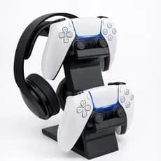 Suporte Triplo Universal Joystick Headset Mesa Organizador Controle Gamer Ps5 Ps4 Xbox Pc Notebook