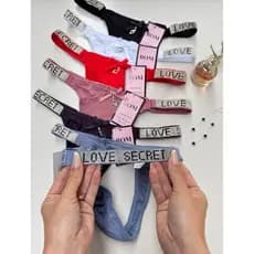 BelleSecreta Calcinhas Love Strass Sem Costura Roupas íntimas Femininas com Strass e Calças de Cintura Alta Conf