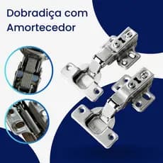 Dobradiça com Amortecedor Soft Close 35mm para Armário – Reta ou Curva | Kit 2 a 10 Unidades
