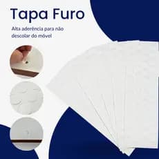Tapa Furo Branco TX Adesivo 13mm para Móveis | 52 Adesivos Autocolantes | Cobre Parafuso