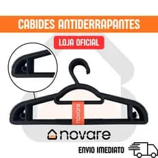 Cabide Antiderrapante Especial | até 100 Unidades | Reforçado Organizar Roupas Antideslizante | Novare Oficial