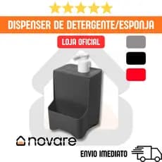 Dispenser Detergente Porta Esponja 2 em 1 Acquamar | Pia Organizada Casa Limpa | Novare