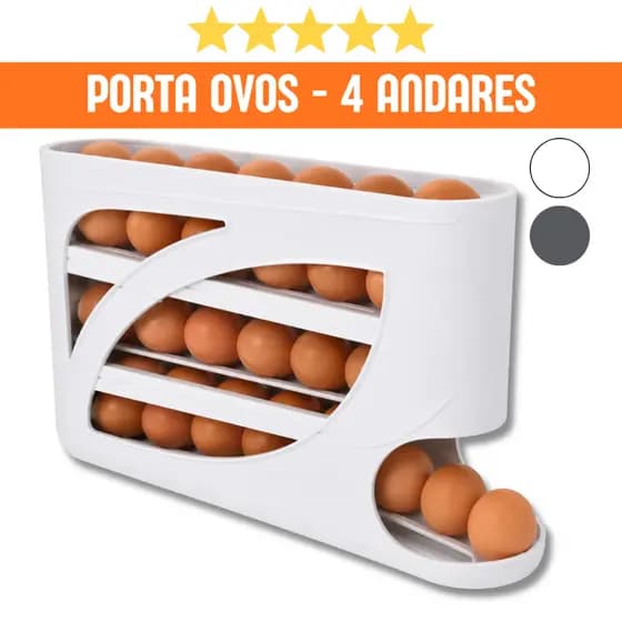 Porta Ovos 4 Andares Organizador Geladeira | Suporte Empilhável Economia Espaço | Novare
