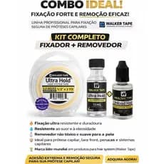Kit Walker Tape Ultra Hold – Fita + Cola 15ml + Removedor 30ml | Fixação Extrema para Prótese Capilar e Lace Front