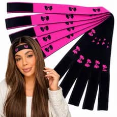 Faixa Elástica de Cabelo Rosa - Ajustável com Velcro, Confortável e Durável, Estilo Moda Feminina