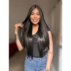 Peruca wig lace front Milena 13x4 repartição livre 70/75cm 100% fibra ultra proteína