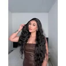 Peruca wig lace front Marina Ondulada 13x4 repartição livre 80/85cm 30% humano + 70%fibra ultra proteína