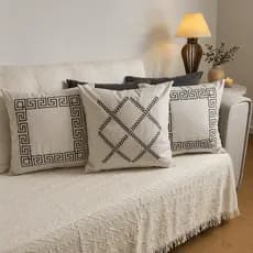 Kit de Capa de Almofada Bordada Suede Decorativa - Escolha Sua Combinação