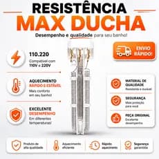 Resistência Chuveiro Canaã Top Jet 127V 5500W 220V 7500W Compatível Lorenzetti