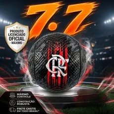 Bola Oficial do Flamengo CRF Futebol de Campo Tamanho 5 em Material Sintético PU Futebol Rubro-Negra