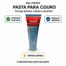 Pasta de Couro Palterm Marrom para Tênis Hidrata Cobre Defeitos e Proporciona Brilho Duradouro