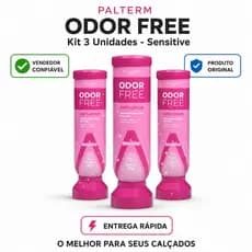 Kit 3 Unidades Desodorizante para Calçados Palterm Anti Odor Spray  Elimina Mau Cheiro Tênis Uso Fem