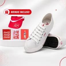 Tênis Coca-Cola Chandler Town All White Branco ORIGINAL Casual Leve e Confortável para o Dia a Dia