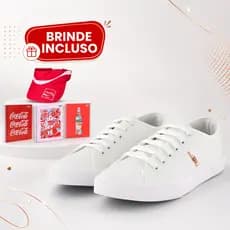 Tênis Feminino Coca-Cola Miami Eco Branco ORIGINAL Casual Leve e Confortável para o Dia a Dia Natal