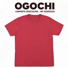 Camiseta Masculina Básica e Bonita Ogochi Mc Essencial Vermelha - Algodão Premium Top Para o Dia a Dia