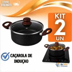 Panela Caçarola 20 Cm Antiaderente Com Tampa De Vidro
