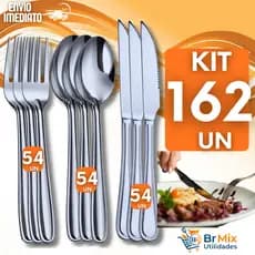 Jogo Talher Aço Inox Garfo + Colher + Faca | Talheres Resistentes, Inox Premium e Duráveis