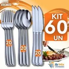 Combo de Talheres inox Garfo Faca Colher Cozinha Restaurante Talher Utilidades