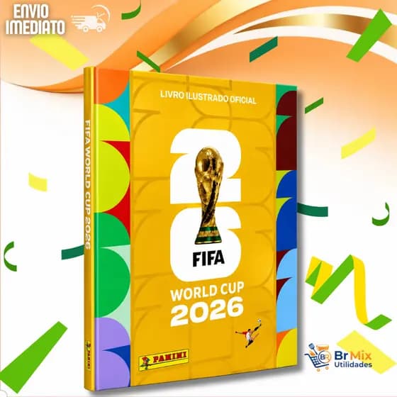Álbum Figurinhas Copa FIFA 2026 Capa Dura Dourada