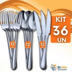 Combo de Talheres inox Garfo Faca Colher Cozinha Restaurante Talher Garfos Facas Colheres