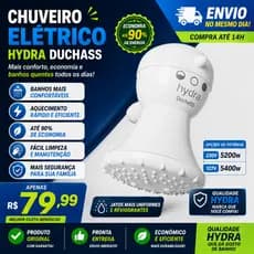 Chuveiro Elétrico Hydra Ducha ss Branco 220V 5200W / 127V 5400W Ducha Elétrica Banho Quente Econômico