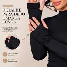 Blusa Feminina Modelo Cacharrel Gola Alta com detalhe nas mangas dedinho tamanho único