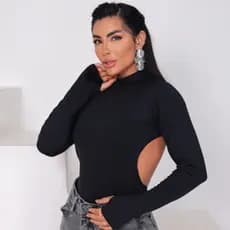 Body Toquio  Manga Longa com Abertura para o Dedo Costas abertas (Thumb Hole) – Ajuste Perfeito