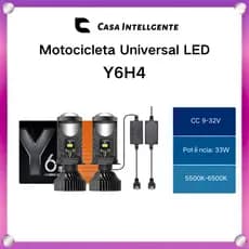 Y6D/Y7D H4 Lente Carro E Motocicleta Universal LED Farol Luz Olho De Peixe Feixe Alto E Baixo 12 -24V 6000k 33w/45w