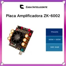 Placa Amplificadora De Pós Puro DC18-50V ZK-6002 2.0 Estéreo Com Modulação De Alta E Baixa Frequência 600W + 600W TPA325