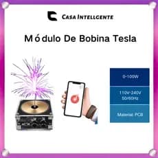 Bluetooth Música Tesla Bobina Tocável Artificial Relâmpago Arco Plasma Alto-Falante Transmissão Sem Fio Experimento Mode