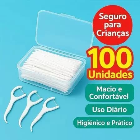 Kit 100/200/300 Hastes Fio Dental Limpeza Fácil Proteção Gengival e Uso Diário