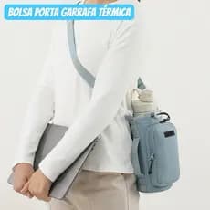 Bolsa Porta Garrafa Térmica com Alça e Bolso para Celular