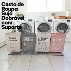 Cesto De Roupa Dobravel Multiuso Organizador Quarto Sala Banheiro Lavanderia Com Suporte Em X Bolsa Removivel E Alça