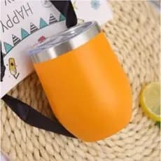 Copo Térmico Mini Ovo 70ml Inox Cuia com Tampa Acrílica e Canudo de Aço