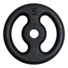Anilha de ferro 5 kg pintando, furo 31mm