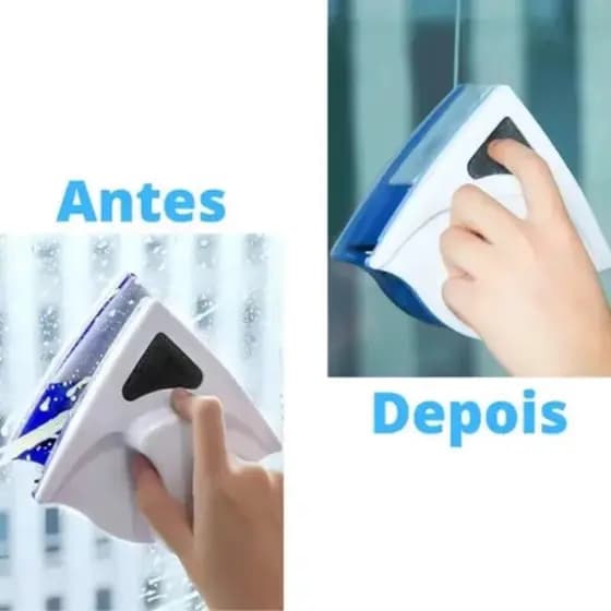 Kit Limpa Vidro Magnético Prático Dupla Face Rodo Mágico Janelas
