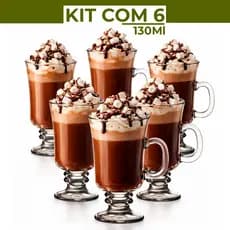 Jogo 3 ou 6 Peças Canecas Capuccino Nespresso Em Vidro Irish Coffee 130ml/230ml