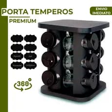 Porta Temperos Profissional Giratório Potes Vidro com Tampa Dosadora Condimentos Envio Imediato