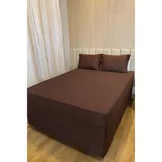 Lençol Capa Luva Box Protetor de Colchão Queen Malha Lisa 120GSM 1,60m x 1,90m x 0,60m + 2 Fronhas