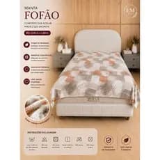 Manta Fofão  Microfibra Casal 1,80m x 2,00m Estampada – Super Macia, Quentinha e Confortável