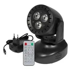 JOGO DE LUZ CANHÃO MINI MOVING 3 LEDS RBG COM CONTROLE - ILIMUNAÇÃO- BALADA -SHOW- DECORAÇÃO