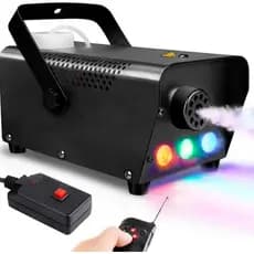 MAQUINA DE FUMAÇA 600W TURBO RBG 3 LEDS COLORIDO COM CONTROLE REMOTO 220V-ILUMINAÇÃO - FESTA- BALADA