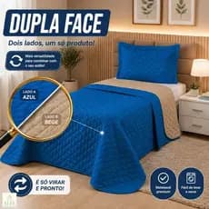 Kit Colcha Cobre Leito Solteiro Dupla Face Matelado Microfibra Macia 2 Peças Porta Travesseiro Cama