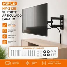 Suporte Articulado para TV´s de 10'’-55'’ Polegadas Retrátil Inclinação ±15° VESA 75x75–200x200 35kg-312B/314A