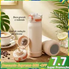 Garrafa térmica 650ml inox 316 Quente e Frio Alça Com palhinha Copo térmico Trabalho/Office/Home-XR-94