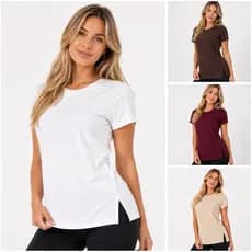 Camiseta Tapabumbum Feminina Sobre legging Academia Com Abertura Lateral