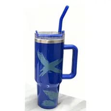Garrafa Térmica Copo Térmico Aço Inox 1200 Ml Com Alça e canudo personalizados nuvens e cores