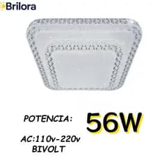 Luminária Teto Plafon Led Sobrepor Efeito Cristal Céu Estrelado Brilhante 3 Cor Em 1 Borda Infinita