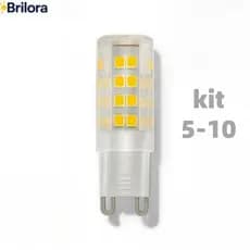 Kit 5/10 Lâmpada Led 7W G9 Halopin | Luz Quente 2700K | Luz Fria 6500K Bipino | Arandelas e Decoração Bivolt