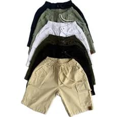 BERMUDA CARGO MASCULINO INFANTIL E JUVENIL COM ELASTICO PARA MENINOS.